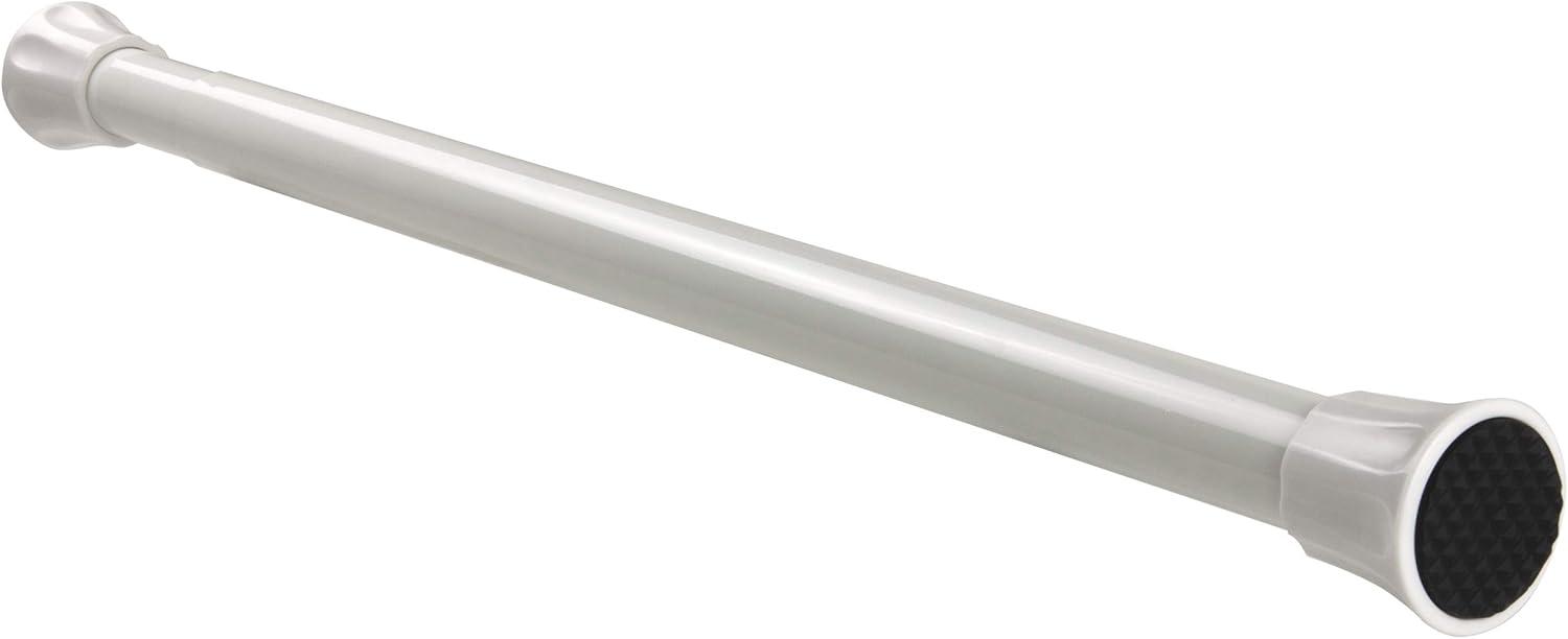 Adjustable White Metal Tension Curtain Rod, 48-84 inch