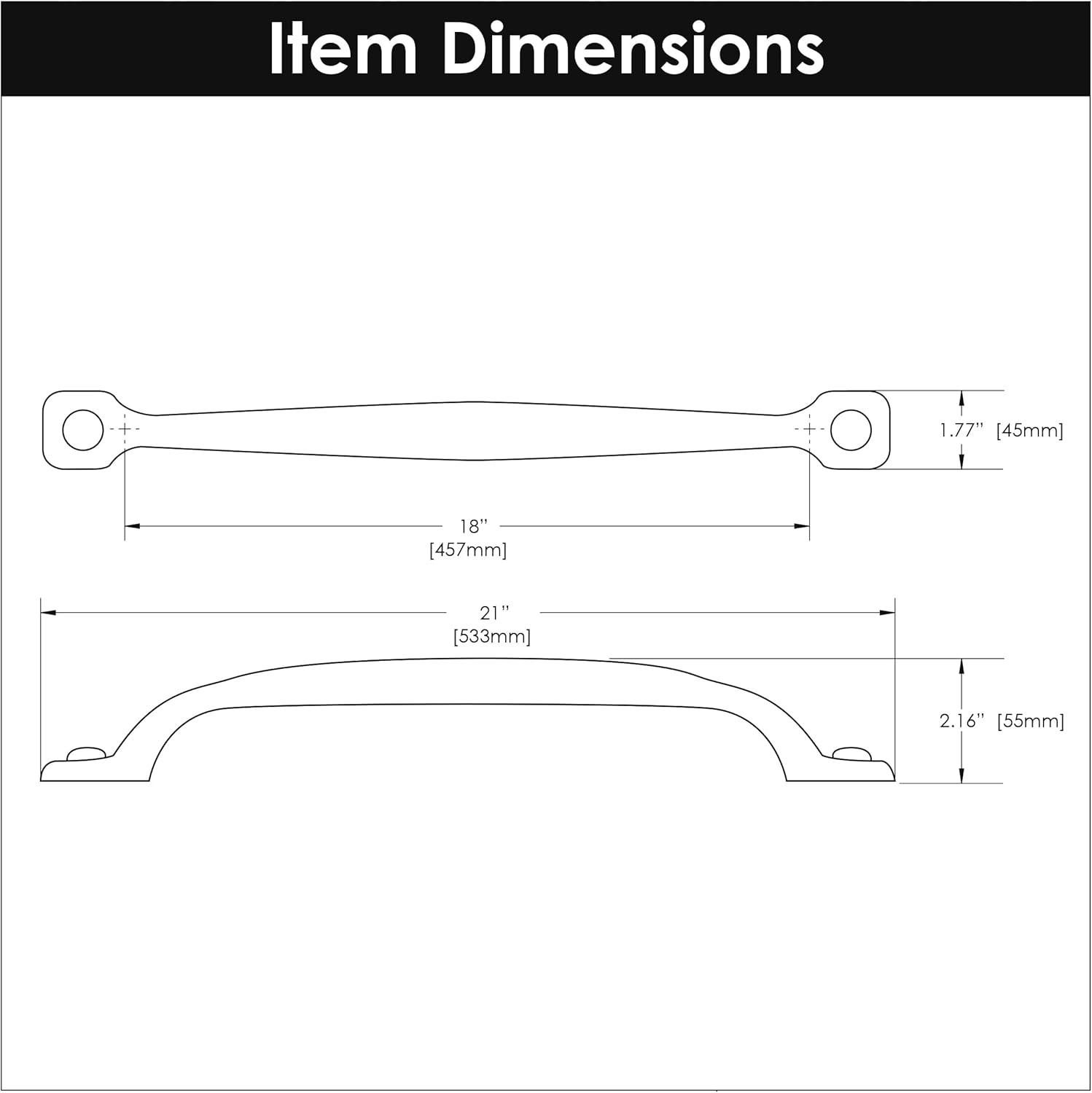 Refined 18" Center to Center Appliance Pull