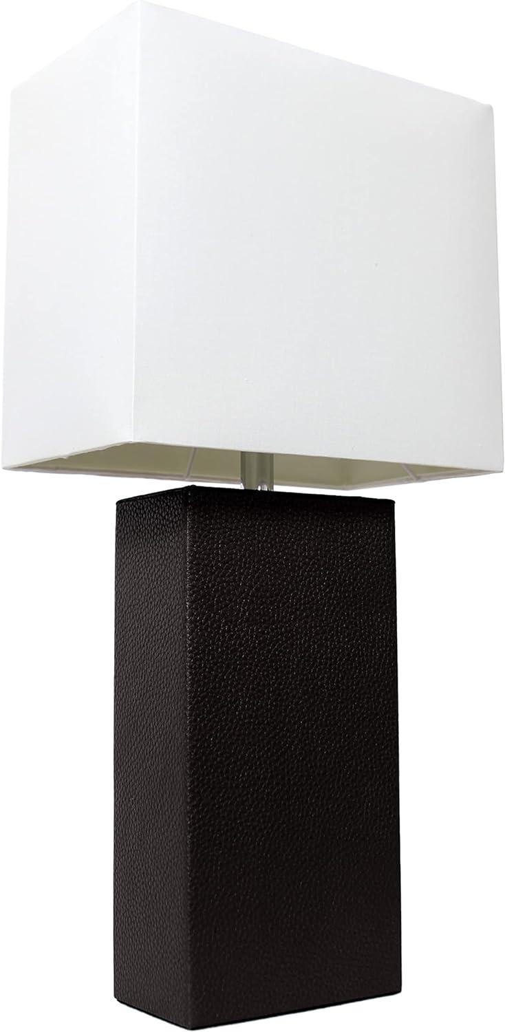 21" Monaco Avenue Modern Leather Table Lamp - Elegant Designs