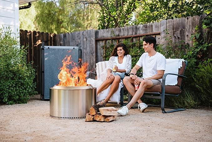 Silver Stainless Steel Smokeless Wood Fire Pit