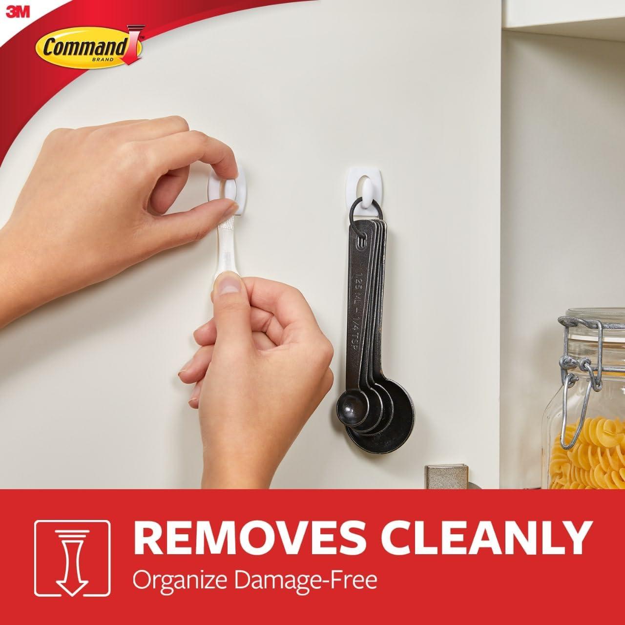 Command Mini Wall Hooks, White, Damage Free Decorating, 18 Hooks and 24 Command Strips