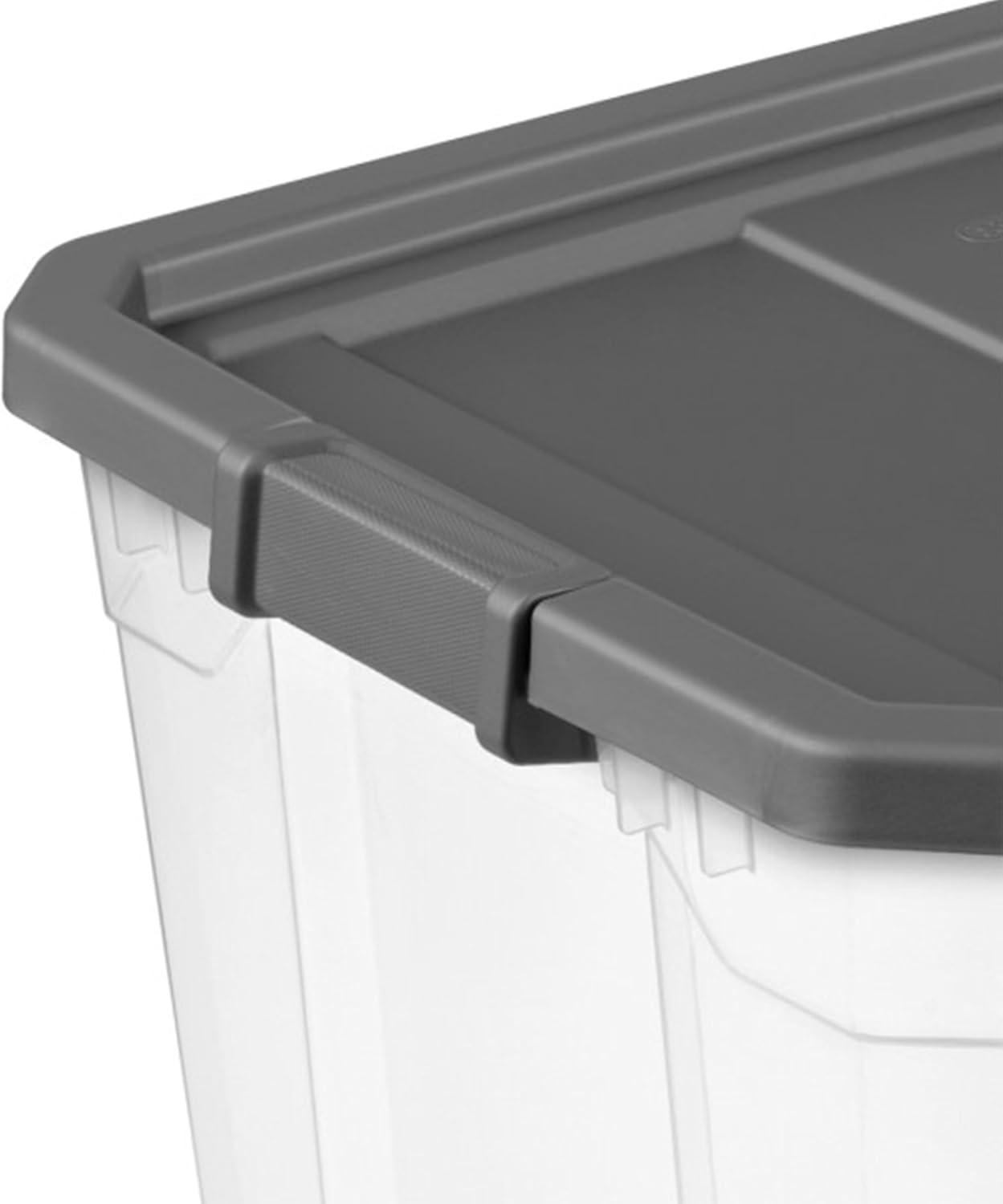 Sterilite 108 Qt. Clear Stacker Storage Container Tote w/ Latching Lid