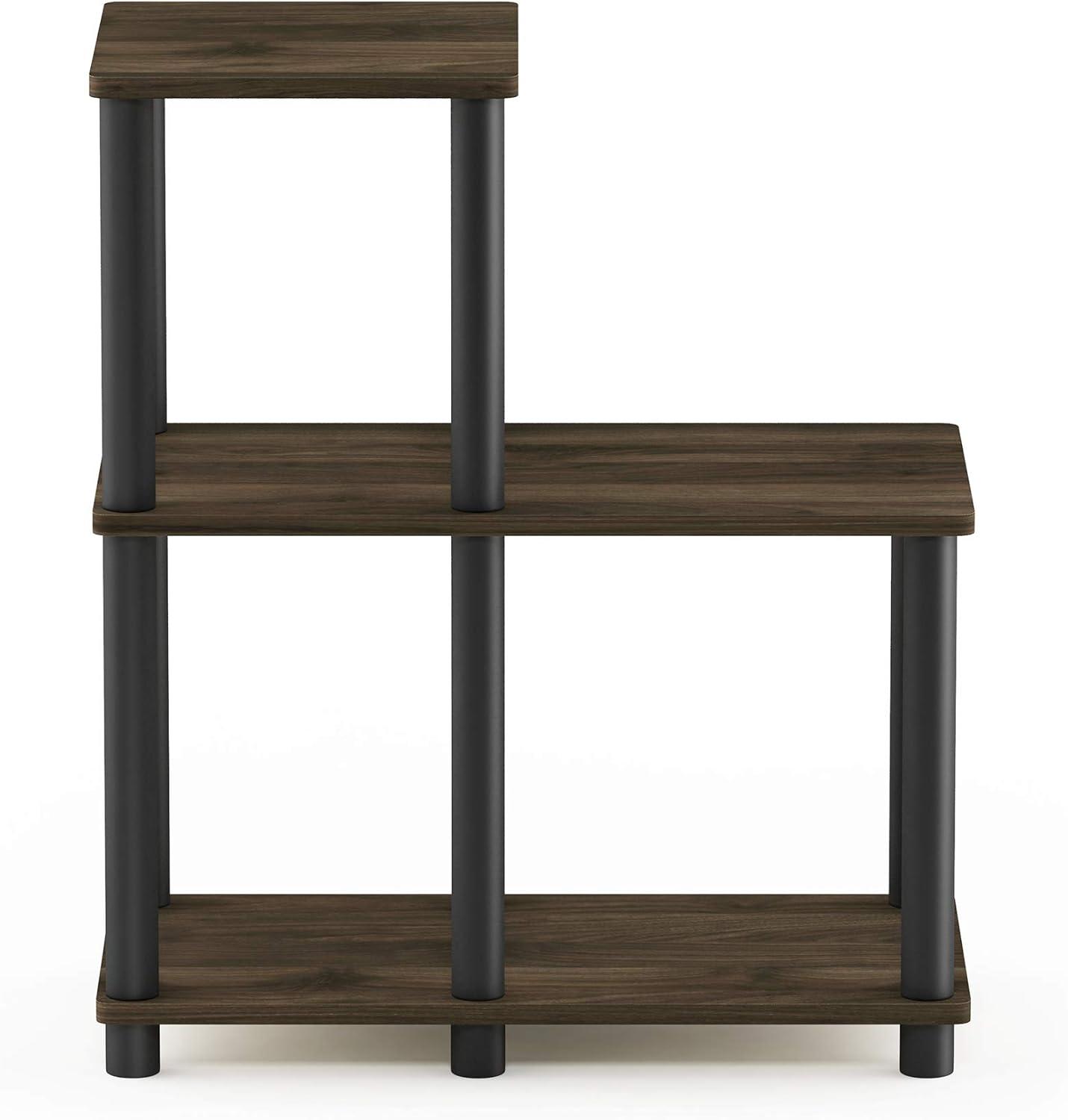 Columbia Walnut and Black Adjustable 3-Shelf Unit