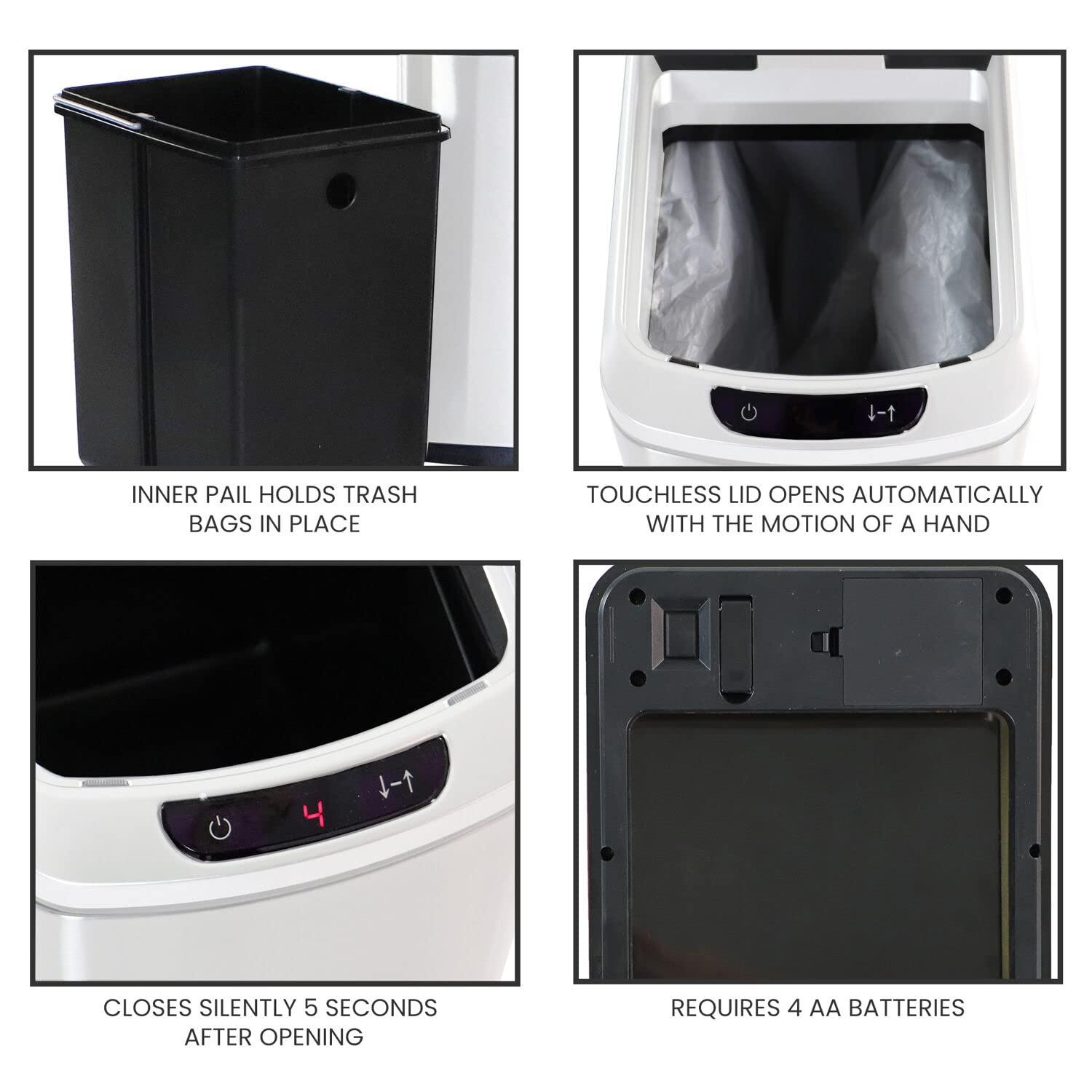 Hanover Steel Motion Sensor Waste Basket - 3.2 Gallons