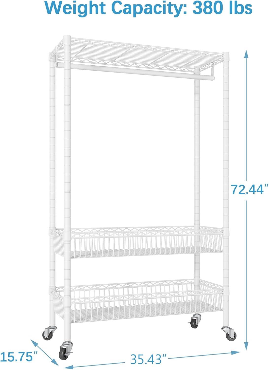 VIPEK R2 Plus Rolling Clothes Rack Heavy Duty Garment Rack With Wheels, Adjustable Portable Metal Closet