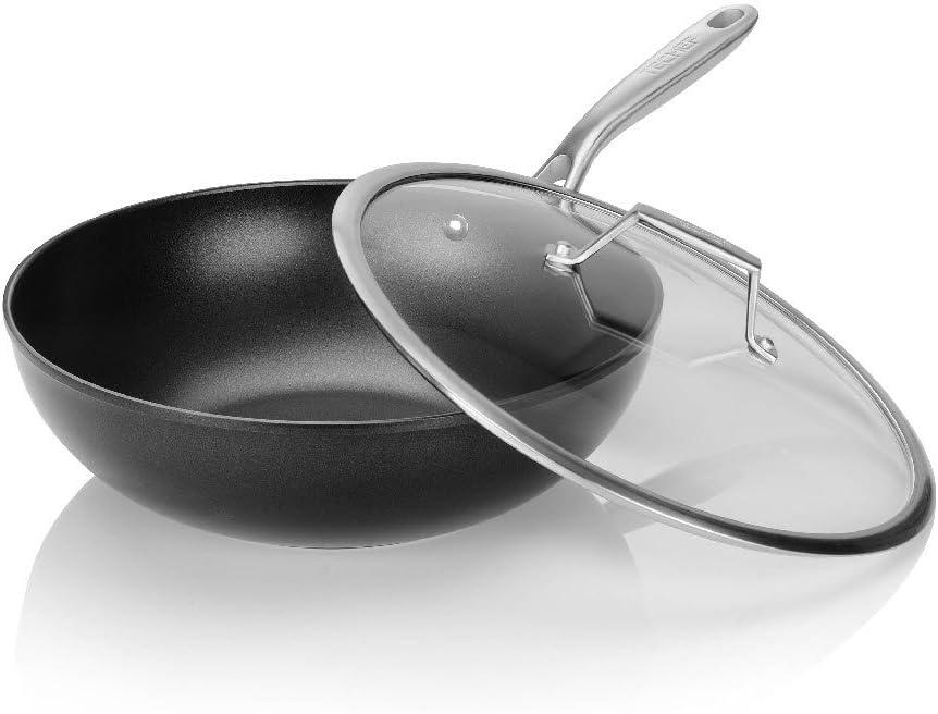 TECHEF Onyx - 12" Nonstick Wok/Stir-Fry Pan with Cover