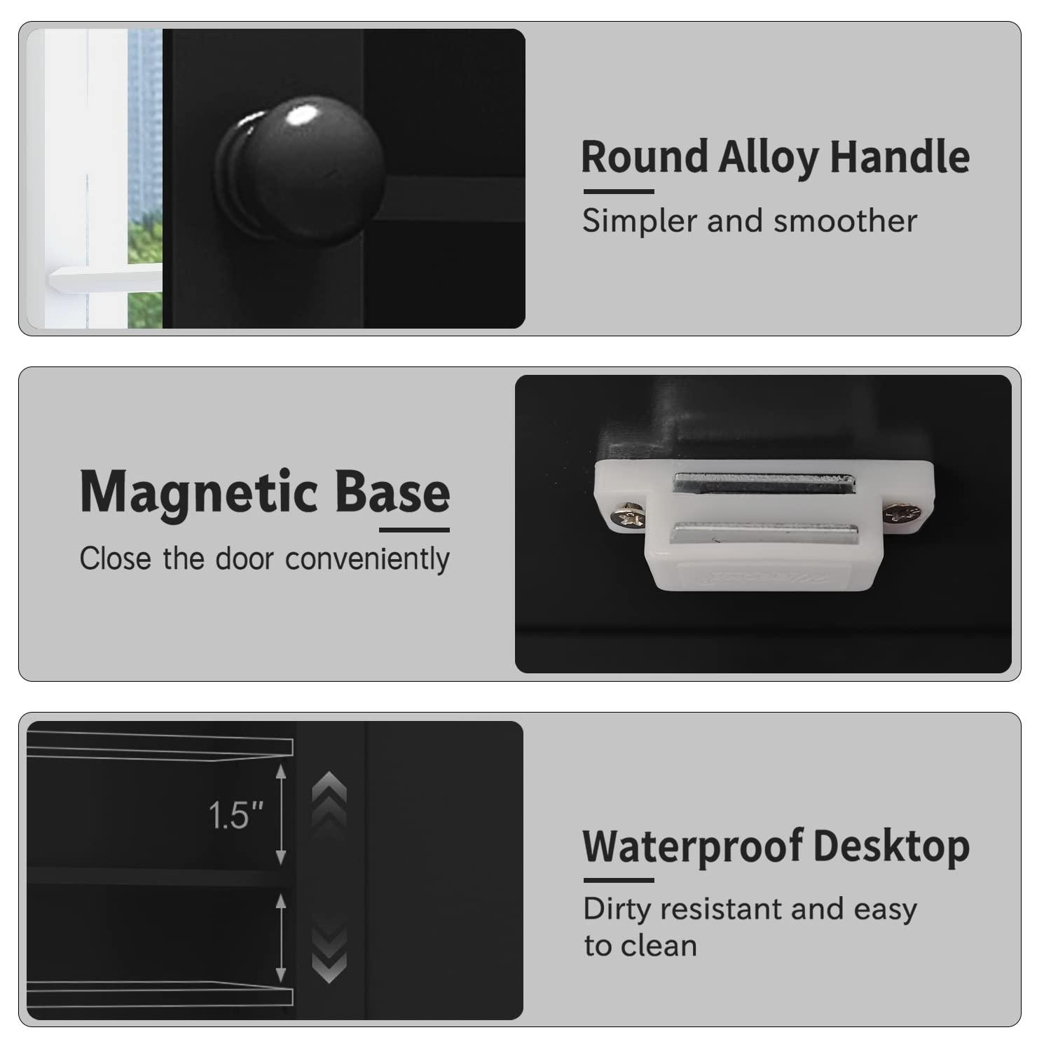 Medicine Cabinet, Medicine Cabinets For Bathroom With Mirror 2 Doors 3 Open Shelf, Bathroom Cabinet Wall Mounted Wooden Storage Over Toilet Laundry Room Kitchen