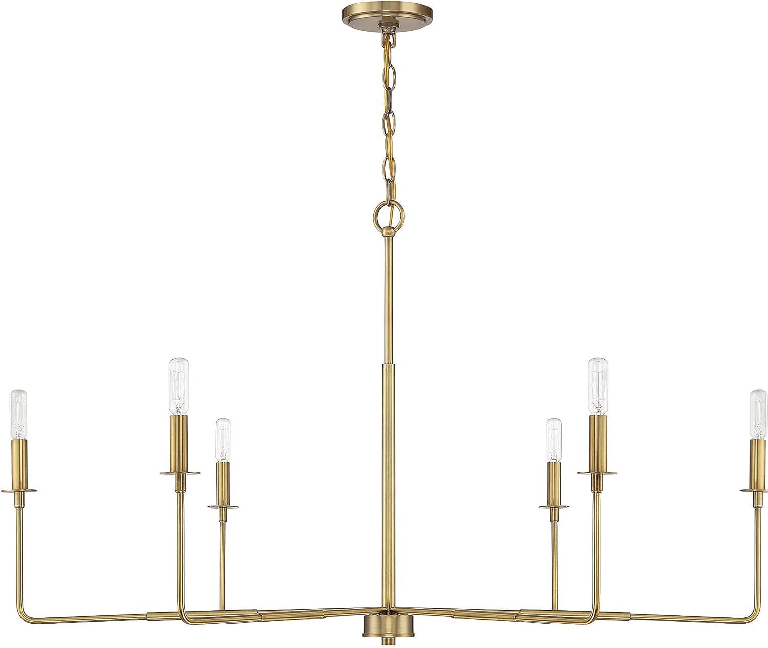 Savoy House Salerno 6 - Light Chandelier in  Warm Brass