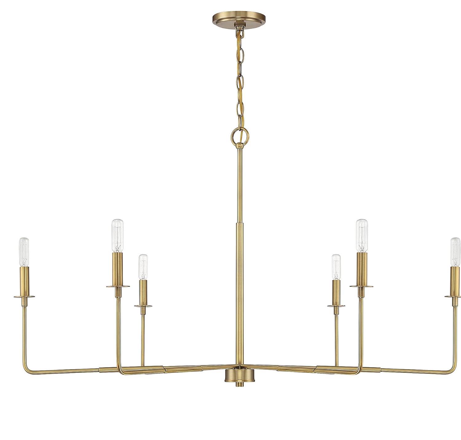 Savoy House Salerno 6 - Light Chandelier in  Warm Brass
