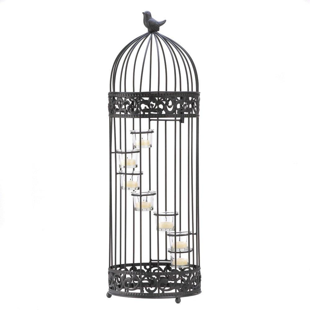 Spiral Staircase Tealight Holder with Birdcage Design