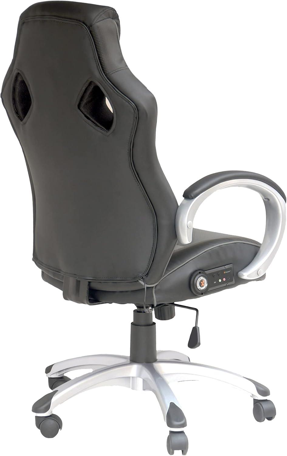 X Rocker Rogue 2.0 Bluetooth PC Chair, Gray, 25.6 x 23.62 x 43.5