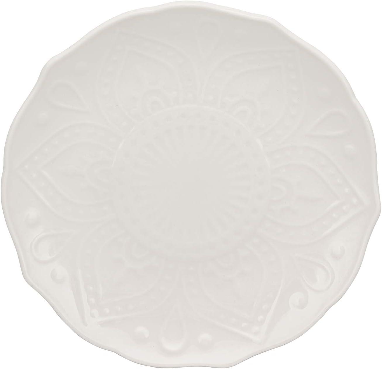 Dahlia White Porcelain 6" Bread & Butter Plates, Set of 6