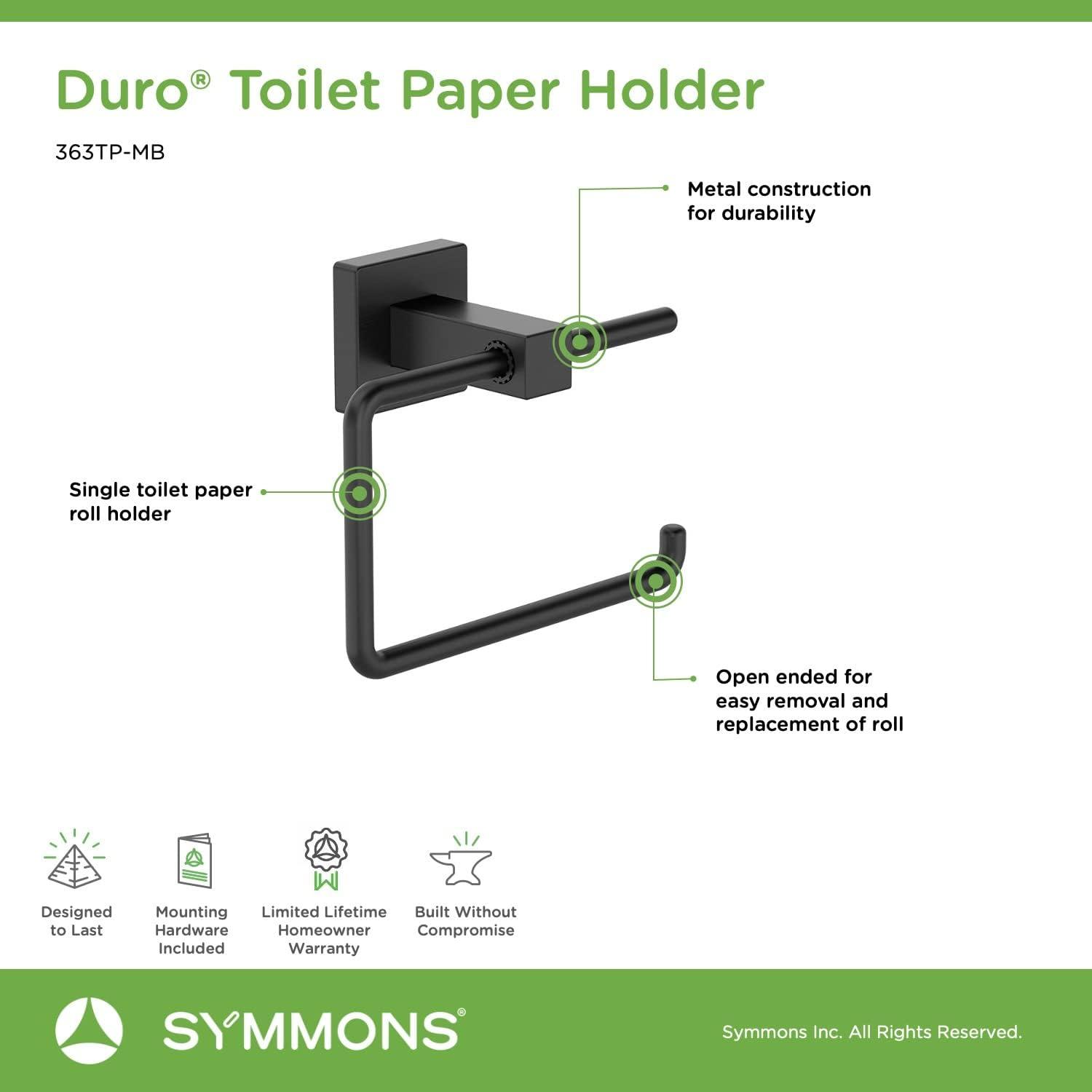 Duro Single Roll Toilet Paper Holder with Wall Mounting Hardware