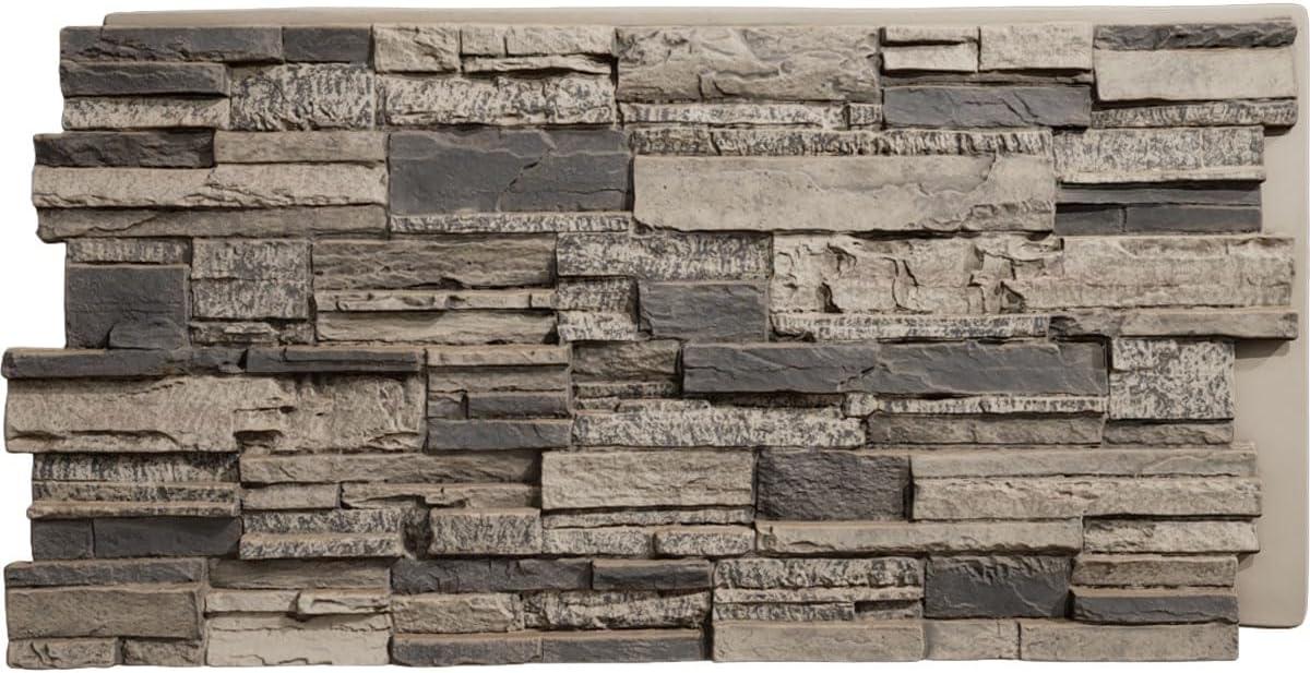 Cascade Stacked Faux Stone 24.75" x 48.625" Wall Paneling