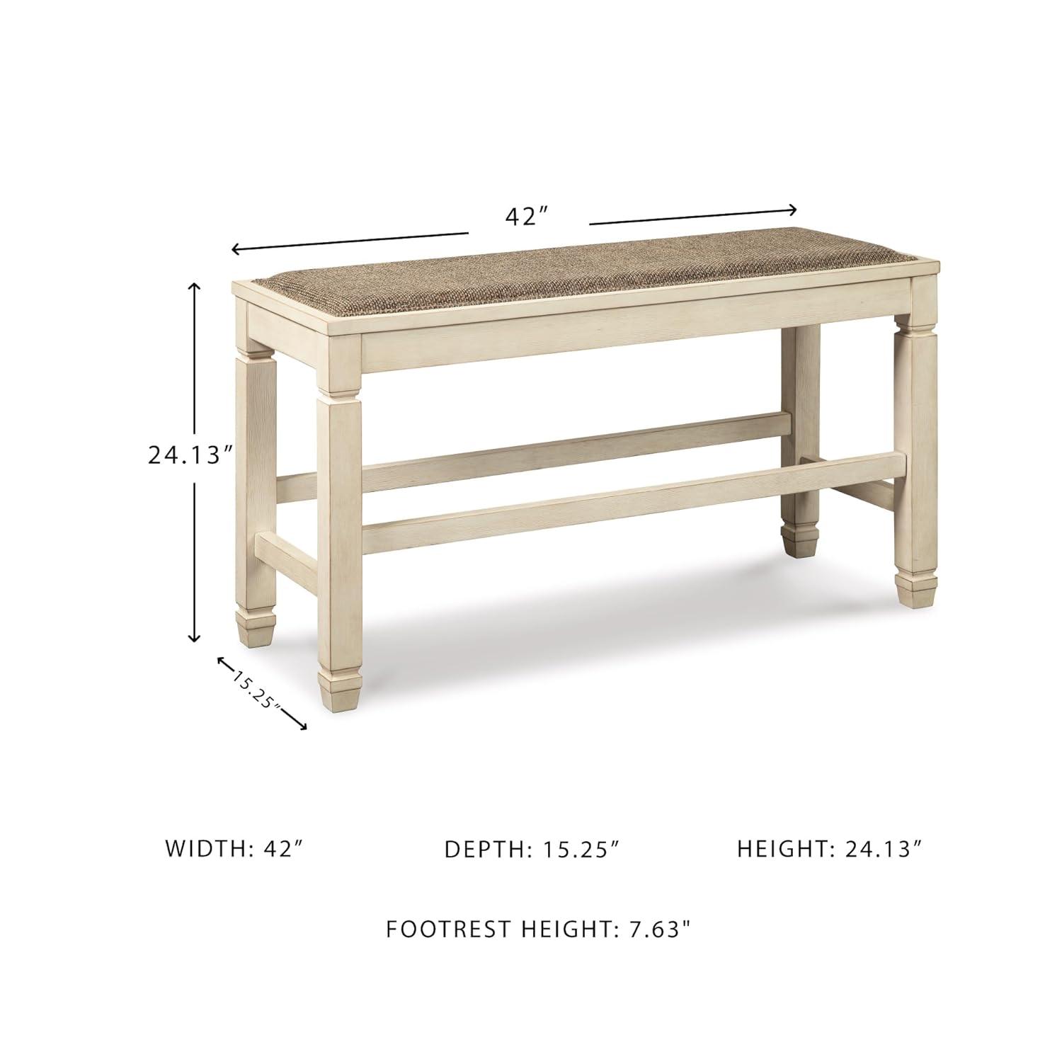 Bolanburg Counter Height Dining Room Bench Antique White - Signature Design by Ashley