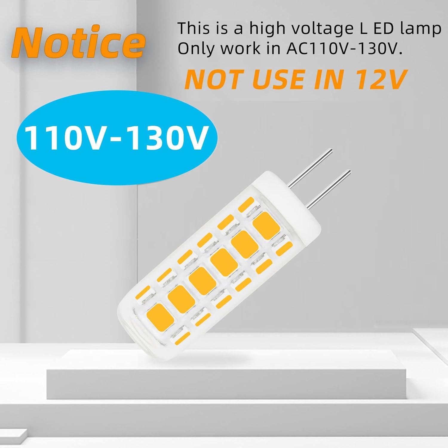 G4 LED Bulb 120V Bi-Pin Base, 3W Soft Warm White 3000K, Replaces 30W-35W Halogen for Under Cabinet, Ceiling, Wall, and Puck Lights