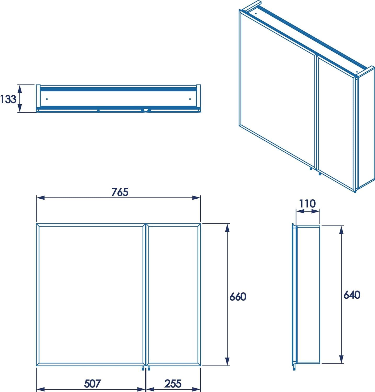 Croydex Halton Double Door Aluminium Bathroom Medicine Cabinet in Chrome (30x26in)