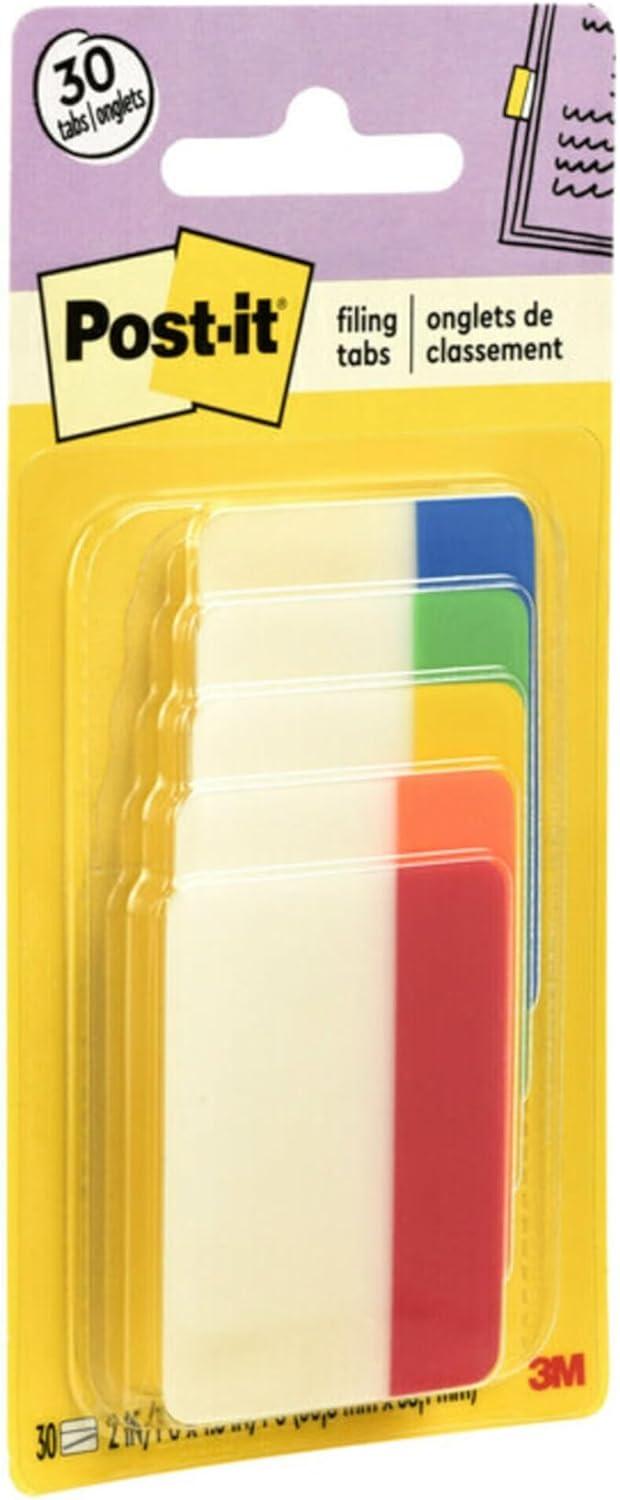 Tabs 1/5-Cut Tabs 1/5-Cut Tabs, Assorted Primary Colors, 2" Wide, 30/Pack