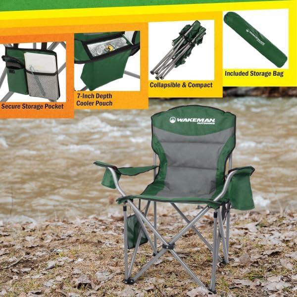 Wakeman Outdoors Oversized Camping Chair, Green