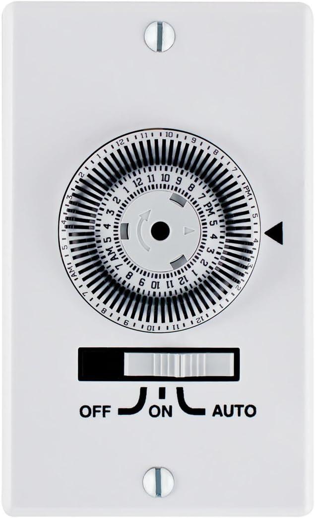 Intermatic IW700K Heavy-Duty Mechanical in-Wall Timer - 20 A Rating, 72 Trippers for 36 ON/Off Events - 3-Way Switch, Easy Installation, 3-Position Override