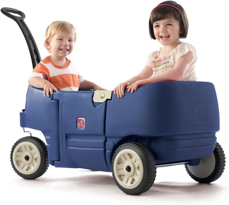 Step2 Wagon for Two Plus Blue Foldable Wagon for Kids with Seats