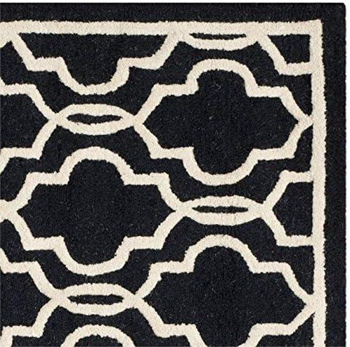 SAFAVIEH Cambridge Kyle Geometric Wool Area Rug, Black/Ivory, 2'6" x 4'