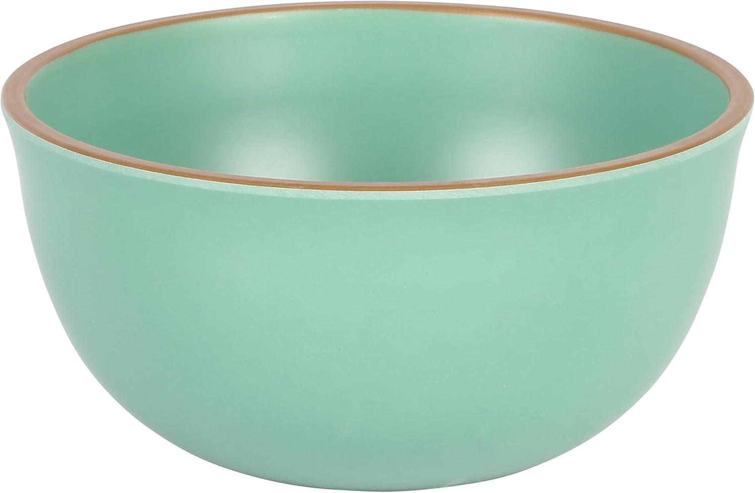 Gibson Home Rockabye 4 Piece 6.1 Inch Melamine Cereal Bowl Set in Matte Green