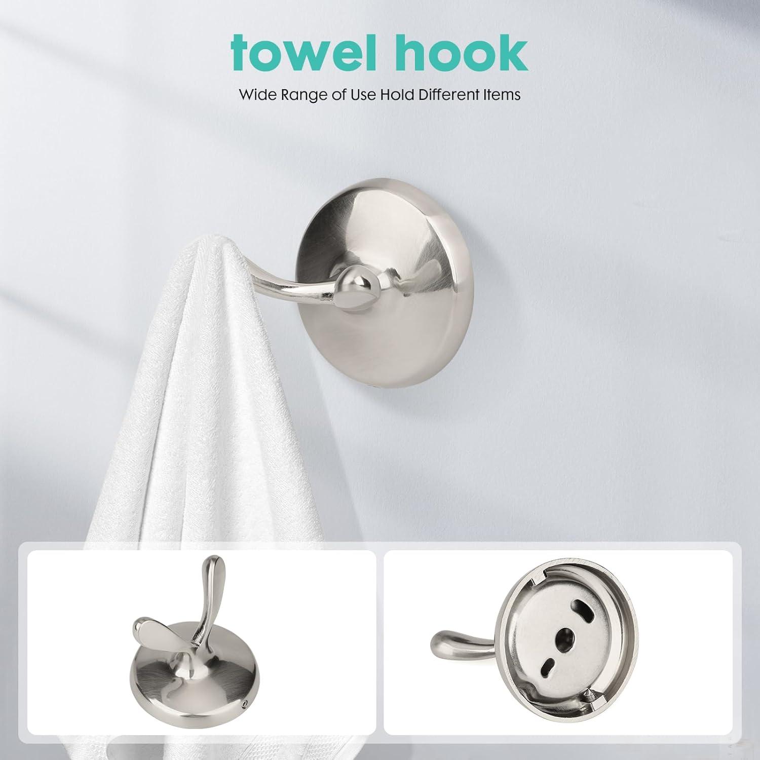 4-Piece Bathroom Hardware Accessory Set With 24" Towel Bar (Chrome Finish)