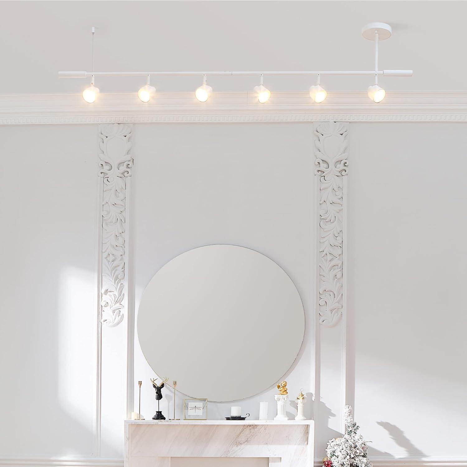 Matte White 6-Light Adjustable Ceiling Track Lighting