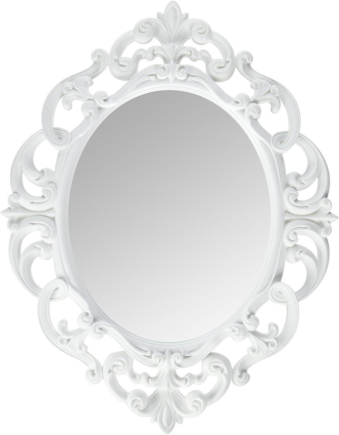 Kole Imports White Oval Vintage Wall Mirror