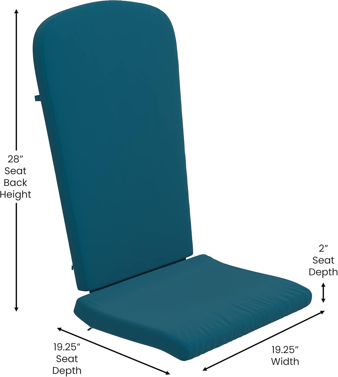 Teal High-Back Adirondack Chair Cushions for Indoor/Outdoor Use