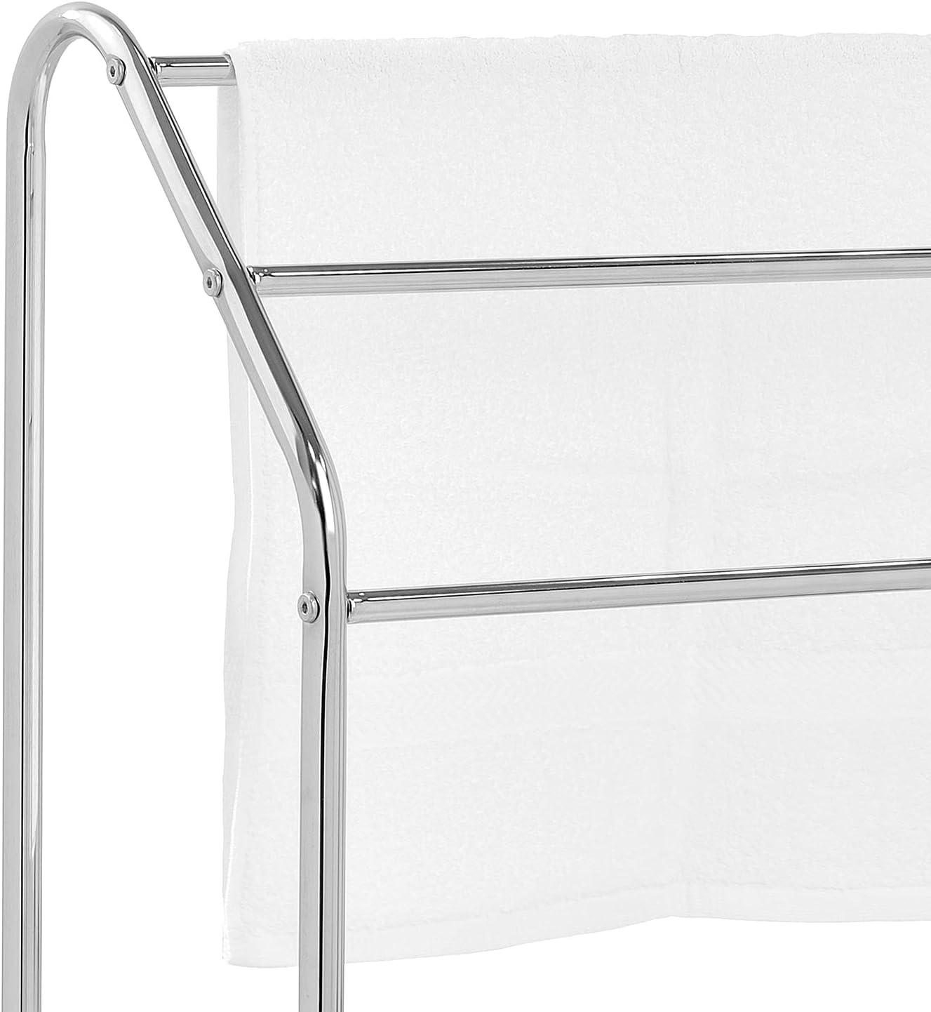 MyGift Freestanding Chrome Plated Steel Towel Rack Organizer, 3 Tier