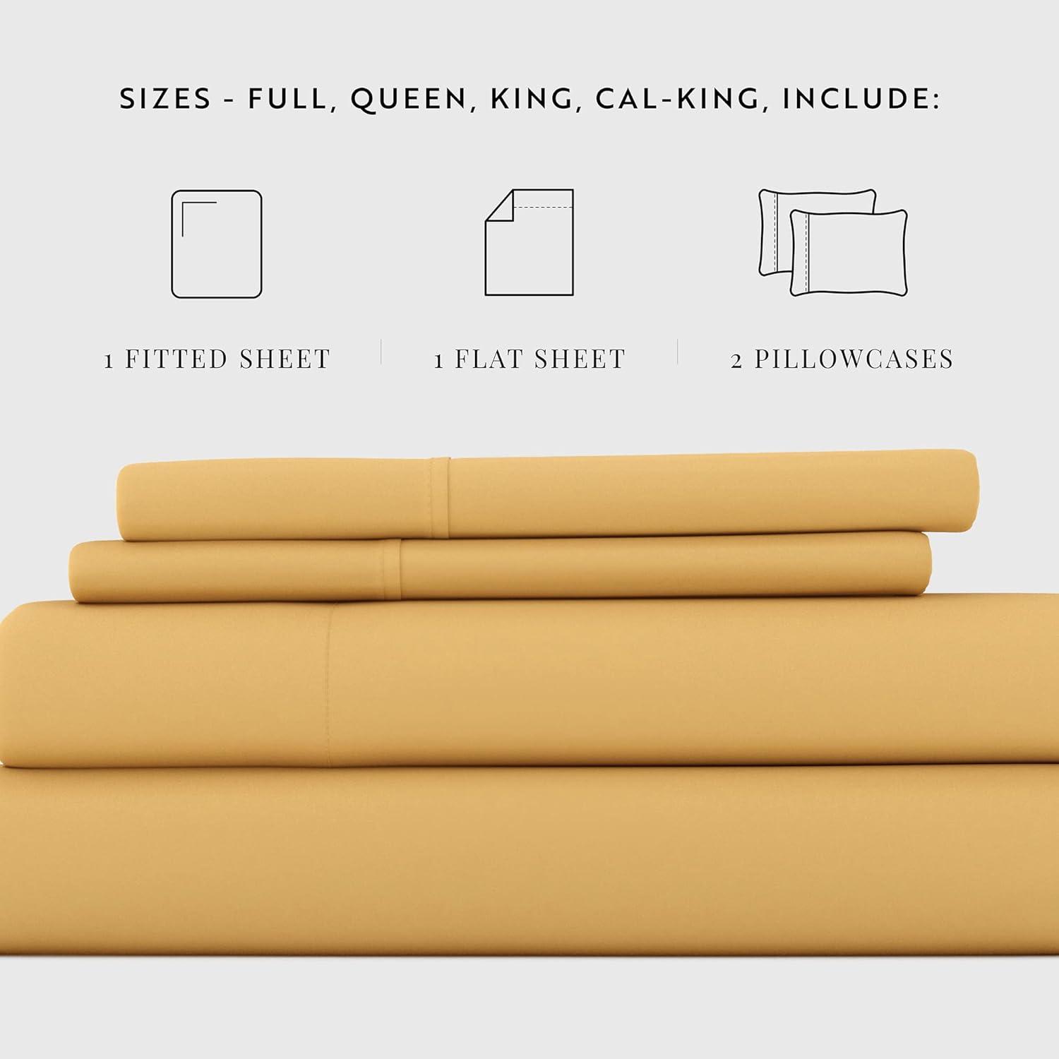 Gold Queen Deep Pocket Cotton Microfiber Sheet Set