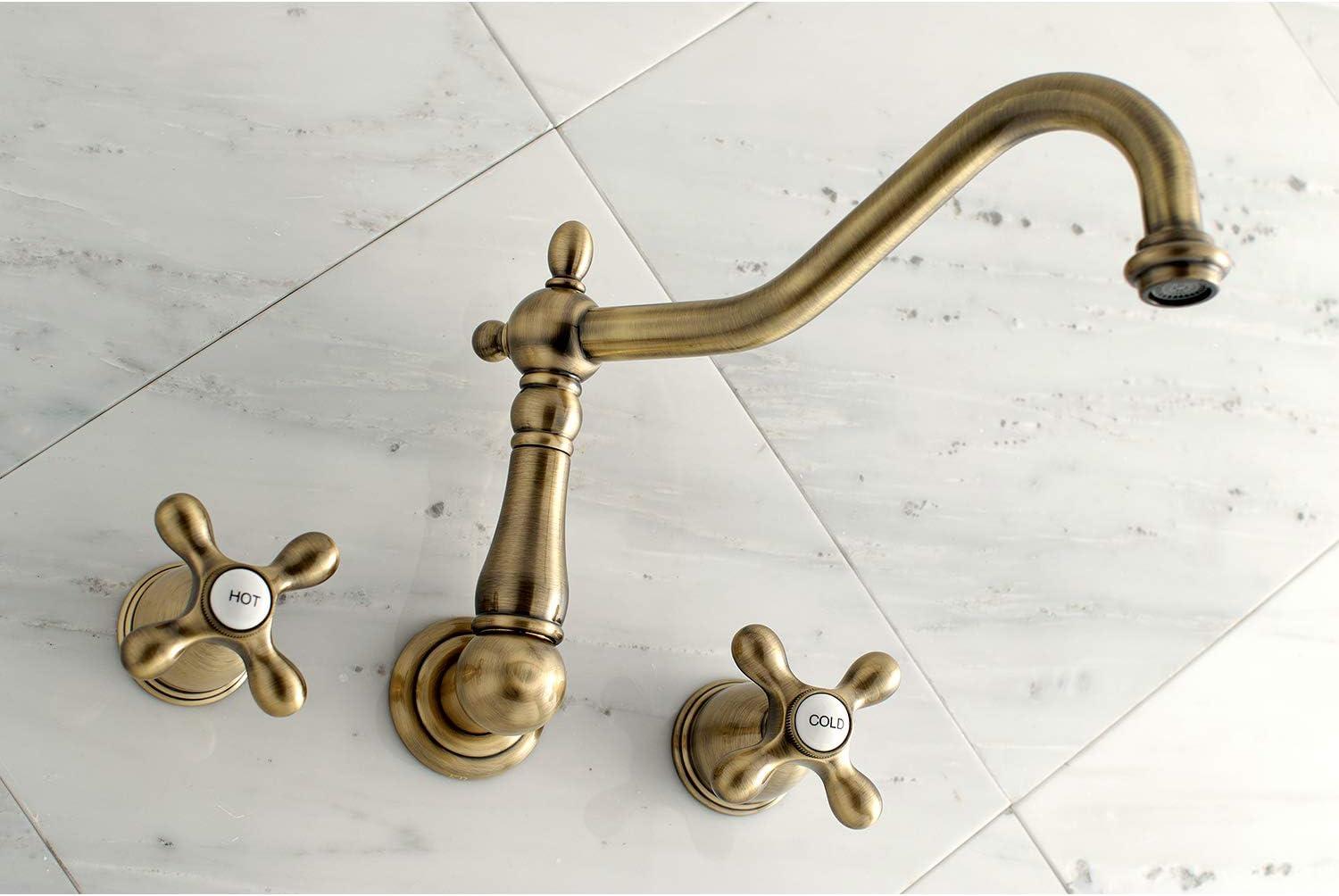 Kingston Brass Heritage Two-Handle 3-Hole Wall Mount Roman Tub Faucet