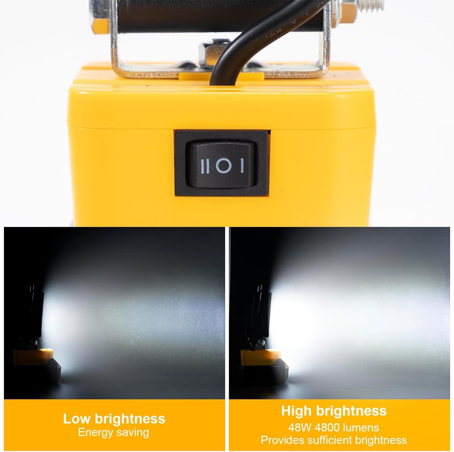 AnTom LED Work Light , 48W 4800LM LED Flood Light for Outdoor and Job Site Lighting- Dimmable Design