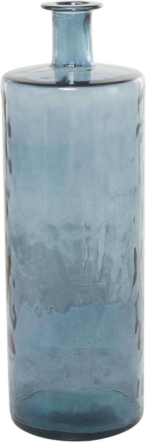 Tall Charcoal Gray Iridescent Glass Floor Vase