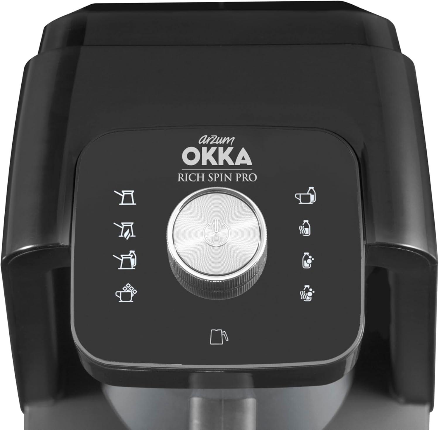Arzum Okka Rich Spin Pro Turkish Coffee And Hot Beverage Maker, Velvetiser, Milk Frother, 120v, 5 Cups, Stainless Steel Cooking Pot