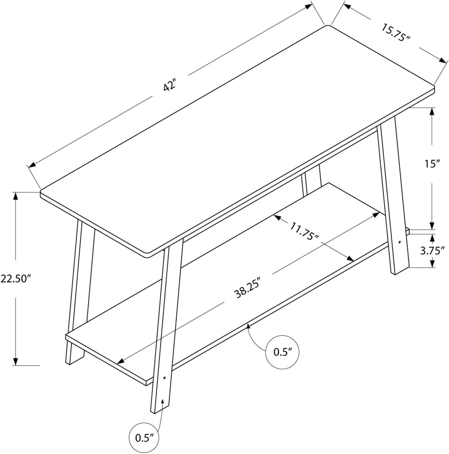 Transitional 42" Gray Laminate TV Stand with Open Shelving