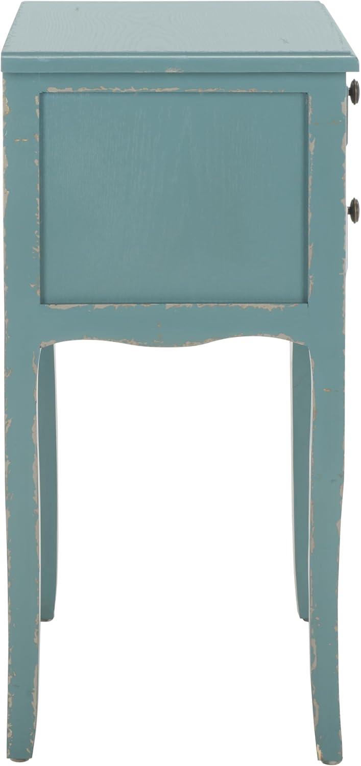 Lori End Table With Storage Drawers - AMH6576F - Pale Blue/White Smoke - Safavieh Couture
