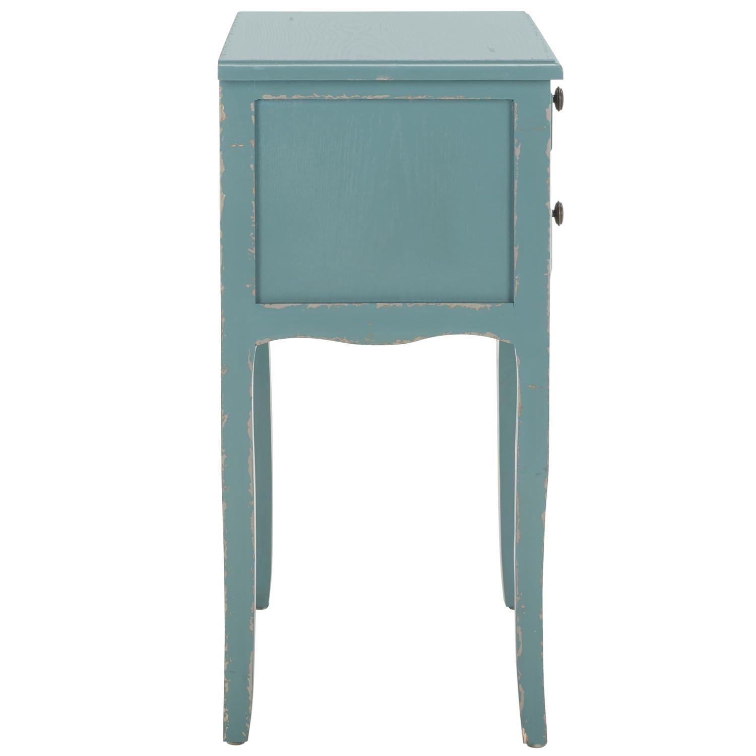 Lori End Table With Storage Drawers - AMH6576F - Pale Blue/White Smoke - Safavieh Couture