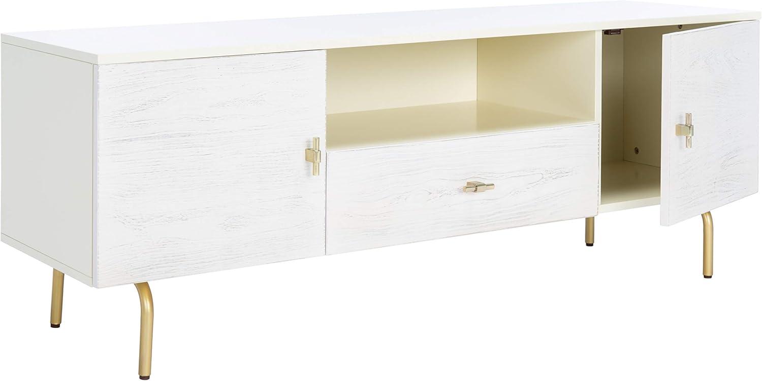 SAFAVIEH Genevieve Modern Storage TV Stand, Cream/White Washed (54 in. W x 15.7 in. D x 19.7 in. H)