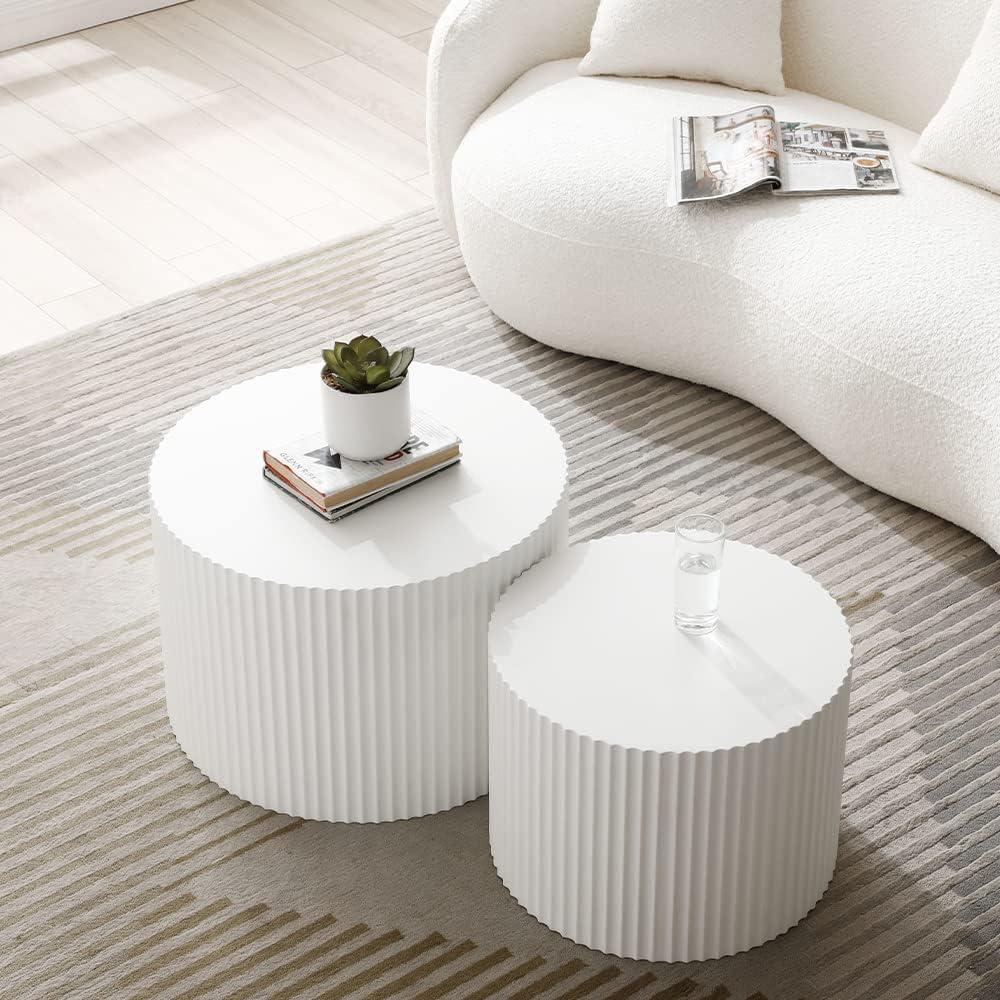 Hokku Designs Blayne 23.62" Round Nesting Coffee Table (2-Pieces)