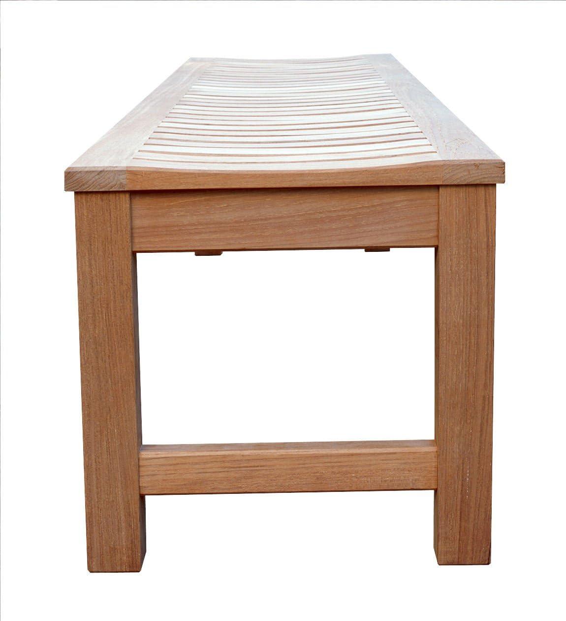 Classic 5-Foot Teak Backless Outdoor Bench