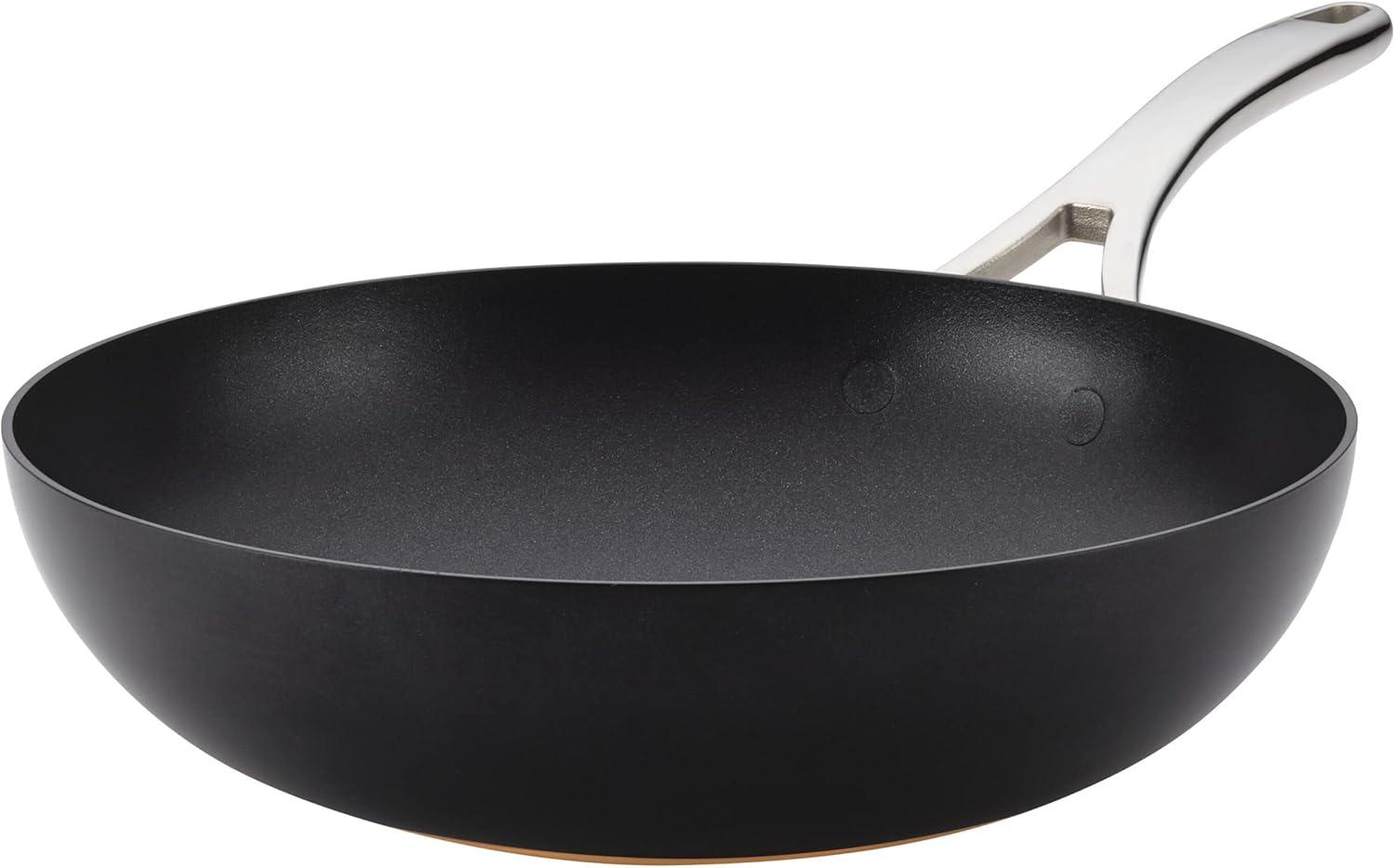 Onyx Black 12-Inch Hard-Anodized Nonstick Stir Fry Pan