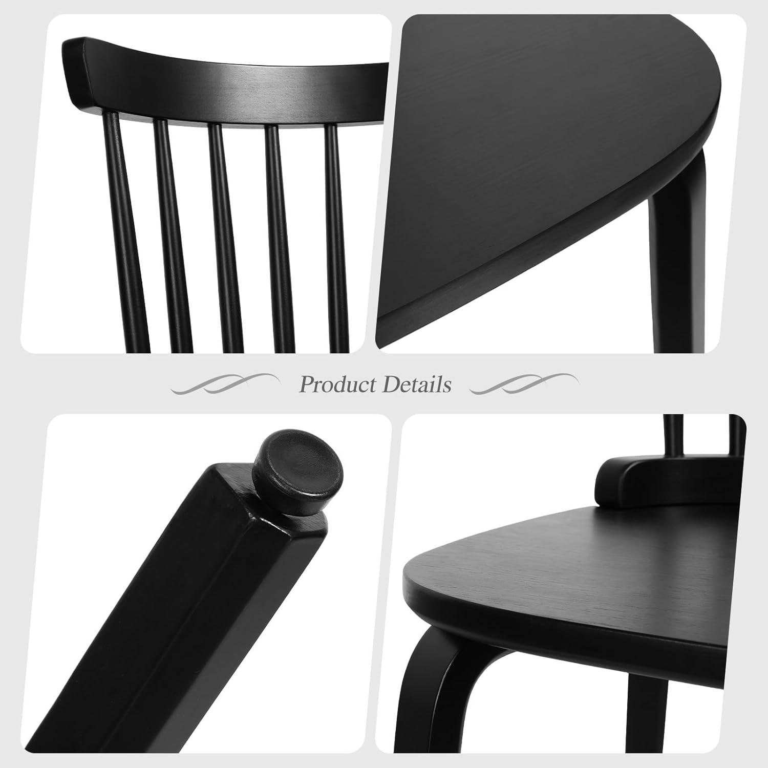 Dining Chair Set of 2 Solid Wood Farmhouse Windsor Style Side Chair for Dining Room Kitchen Office