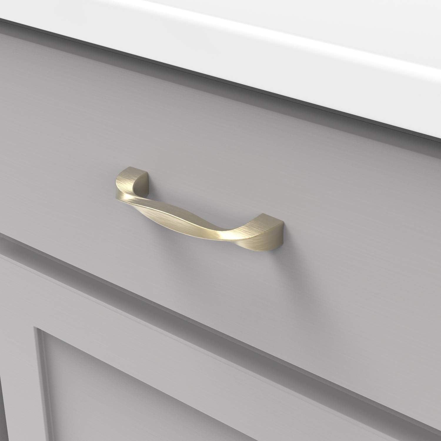 Twist Kitchen Cabinet Handles, Solid Core Drawer Pulls for Cabinet Doors, 3-3/4" (96mm)