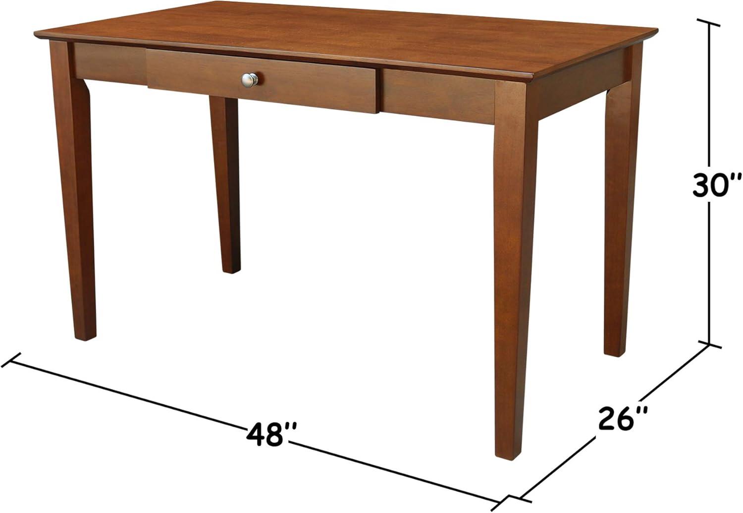 Basic Size Desk with Drawer and Chair Brown - International Concepts
