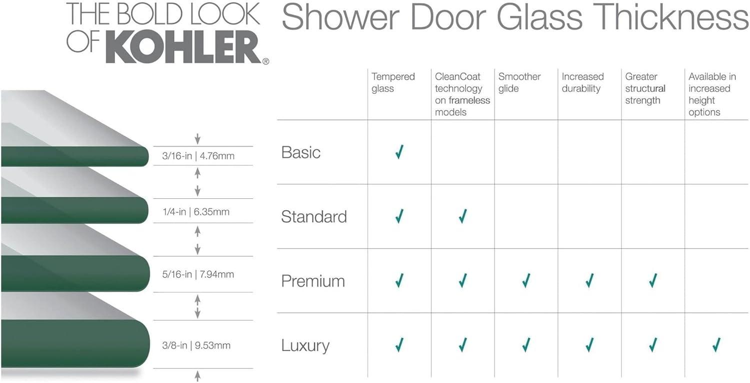 Levity 59.62" x 62" Bypass Bath Door with CleanCoat® Technology