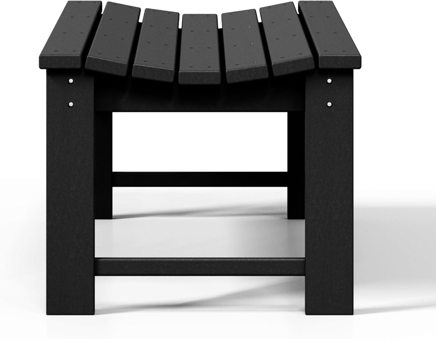 WestinTrends  Backless All-Weather Outdoor Bench for Patio Garden, Black