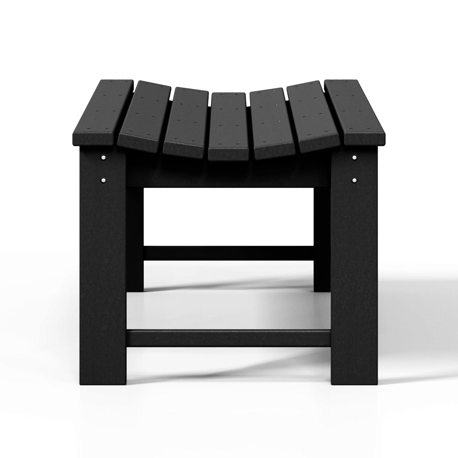 WestinTrends  Backless All-Weather Outdoor Bench for Patio Garden, Black